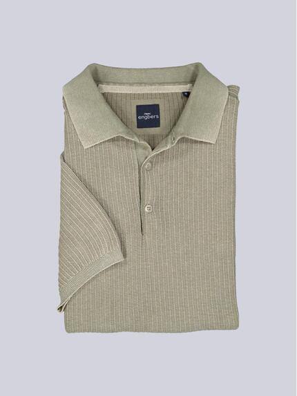 engbers Herren Strick Polo-Shirt Khaki 38562 engbers Herren Strick Polo-Shirt Khaki 38562