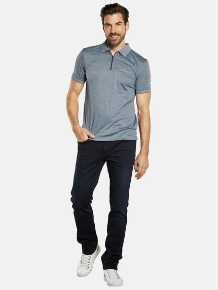 ENGBERS GERMANY Herren Poloshirt mit Reißverschluss Mittelblau 34826 ENGBERS GERMANY Herren Poloshirt mit Reißverschluss Mittelblau 34826