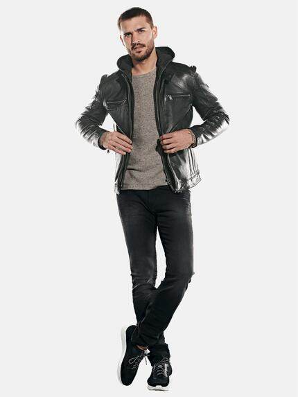 emilio adani Herren Lederjacke Schwarz 31761 emilio adani Herren Lederjacke Schwarz 31761