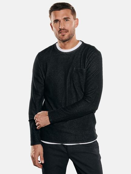 emilio adani Pullover slim fit Schwarz