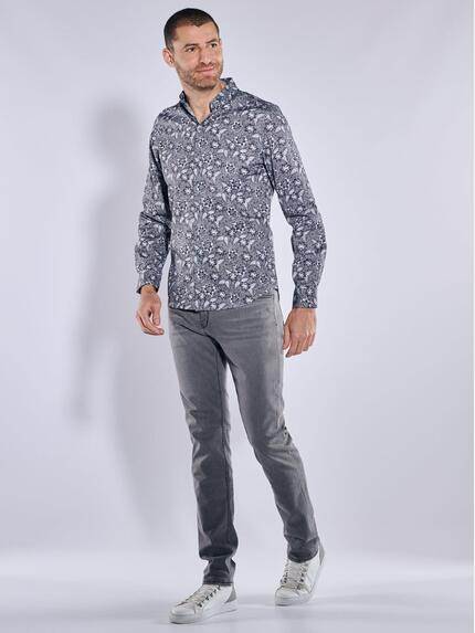 ENGBERS GERMANY Herren Langarm-Hemd in Satin-Warenqualität Schwarzbraun 36605