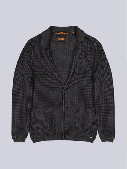 emilio adani Herren Stricksakko Anthrazit 40078