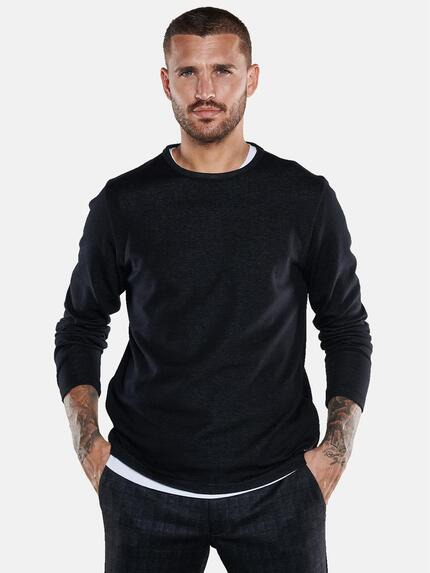 emilio adani Langarm-Shirt uni Granitgrau