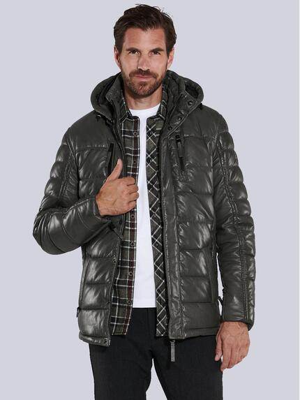 engbers Lederjacke Oliv