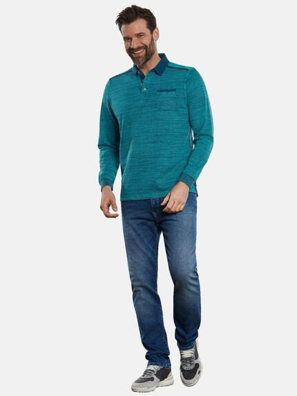 engbers Herren Polo-Shirt langarm Türkis 32706 engbers Herren Polo-Shirt langarm Türkis 32706