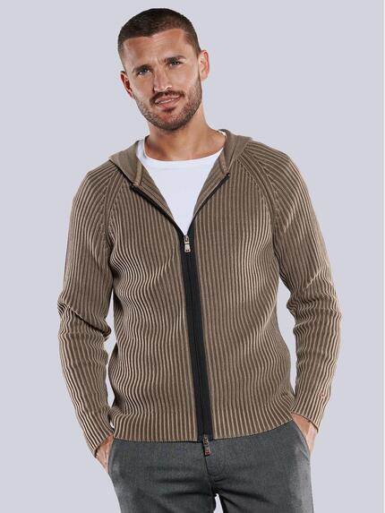 emilio adani Cardigan strukturiert Braunbeige