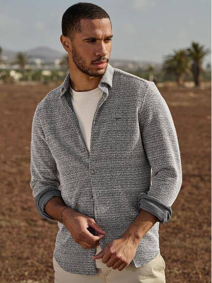 emilio adani Overshirt in Bouclé Warenqualität Schwarzbraun