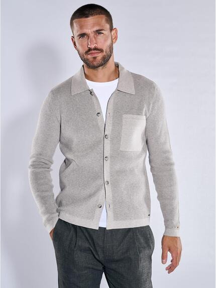 emilio adani Herren Cardigan strukturiert Beige 37986