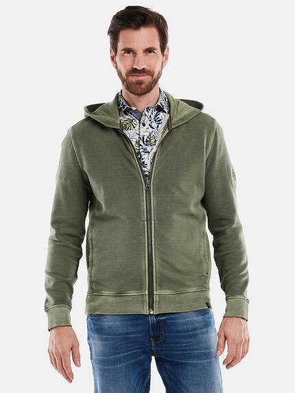 engbers Sweatjacke strukturiert Khaki
