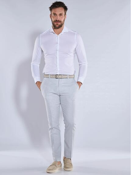 emilio adani Herren Anzug-Hose mit Leinenanteil Blau 36546