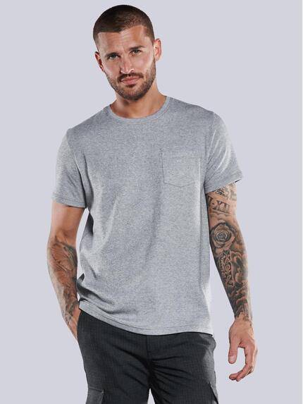 emilio adani T-Shirt Rundhals Kieselgrau