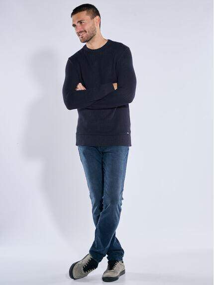 emilio adani Herren Pullover strukturiert Blau 39246