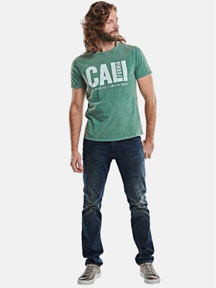 emilio adani Herren Statement-Print T-Shirt Türkis 27314 emilio adani Herren Statement-Print T-Shirt Türkis 27314