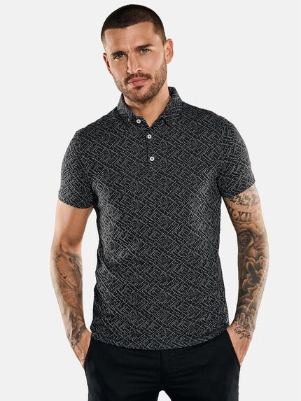 emilio adani Polo-Shirt strukturiert Schwarz
