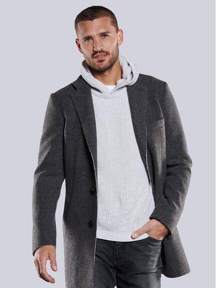 emilio adani Mantel slim fit Silbergrau