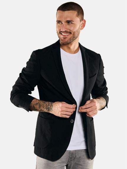 emilio adani Freizeit-Sakko Slim Fit Schwarz