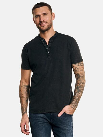 emilio adani Henley-Shirt Anthrazit