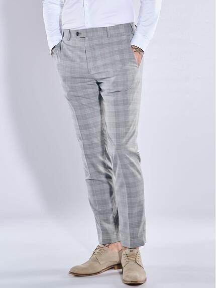 emilio adani Herren Anzug-Hose kariert Grau 38494