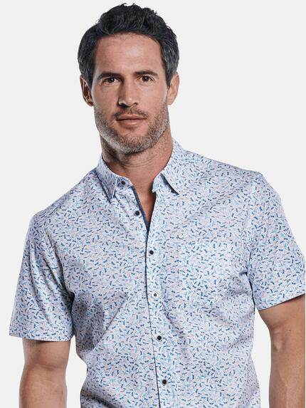 engbers Herren Modische Comfort-Stretch-Hemd mit Libellen-Print Blautuerkis 29636 engbers Herren Modische Comfort-Stretch-Hemd mit Libellen-Print Blautuerkis 29636