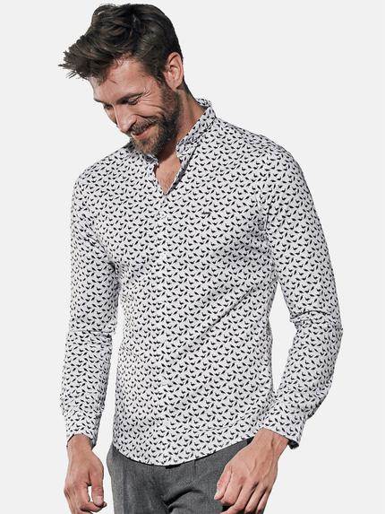 emilio adani Hemd mit All Over Print Saphirblau