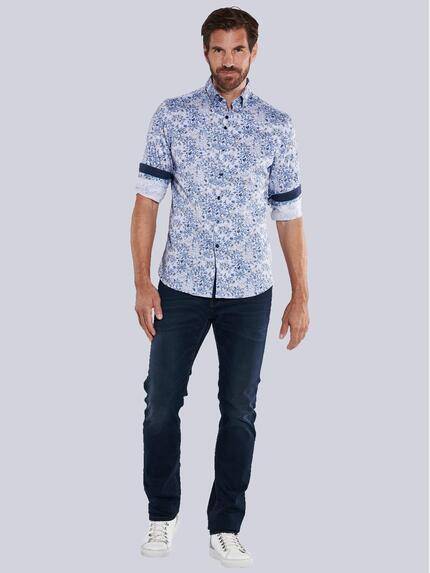ENGBERS GERMANY Herren Langarm-Hemd gemustert Blau 35276 ENGBERS GERMANY Herren Langarm-Hemd gemustert Blau 35276