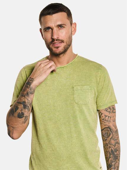 emilio adani Herren T-Shirt mit Streifenmuster Grün 32761 emilio adani Herren T-Shirt mit Streifenmuster Grün 32761