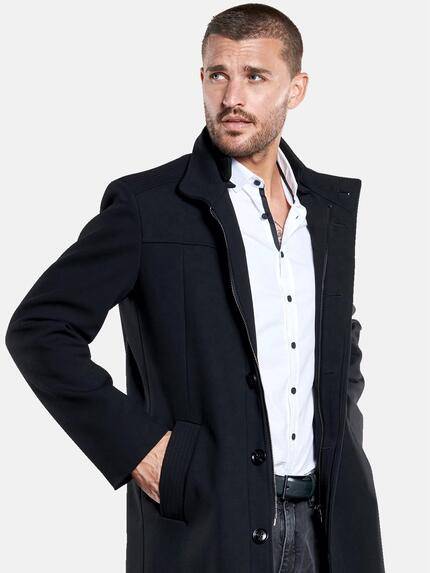 emilio adani Herren Mantel mit abnehmbaren Kragen Schwarz 33580 emilio adani Herren Mantel mit abnehmbaren Kragen Schwarz 33580