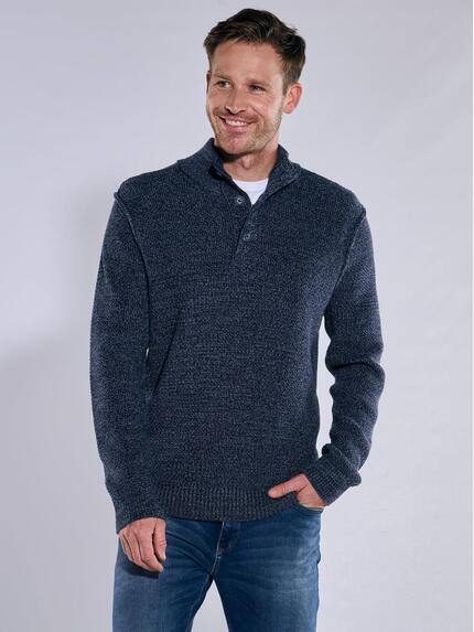 engbers Herren Pullover mit Troyerkragen Brilliantblau 37794