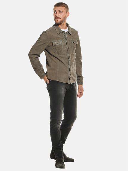 emilio adani Herren Overshirt aus Leder Grün 32248 emilio adani Herren Overshirt aus Leder Grün 32248