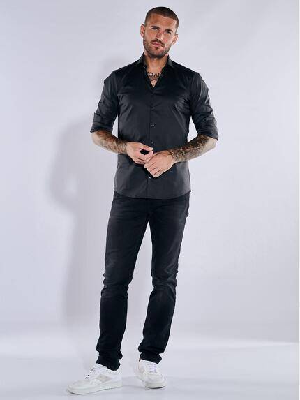 emilio adani Herren Performance Hemd "My Favorite" schwarz Schwarz 38001