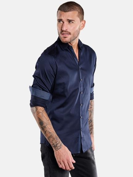 emilio adani Langarm-Hemd "My Favorite" Saphirblau