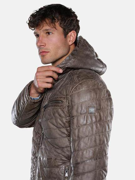 engbers Herren Lederjacke mit Steppung Hellbraun 33551