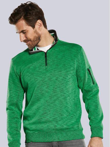 engbers Herren Sweatshirt mit Stehkragen Grasgruen 34349