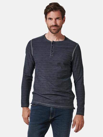 engbers Langarm-Shirt uni Marineblau