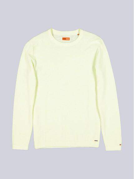 emilio adani Herren Rundhals Pullover Hellgelb 40050