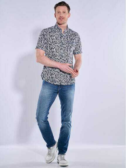 engbers Herren Kurzarm-Hemd gemustert Marineblau 38874 engbers Herren Kurzarm-Hemd gemustert Marineblau 38874