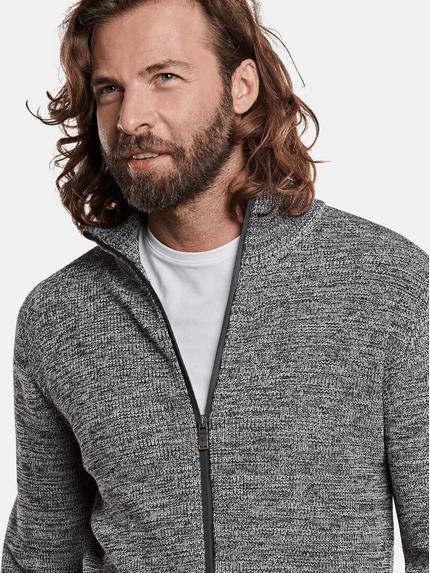 emilio adani Herren kuschelige Strickjacke aus mouliniertem Garn Grau 28943 emilio adani Herren kuschelige Strickjacke aus mouliniertem Garn Grau 28943