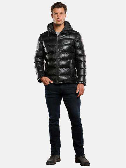 ENGBERS GERMANY Herren Lederjacke mit Steppung Schwarz 33544 ENGBERS GERMANY Herren Lederjacke mit Steppung Schwarz 33544