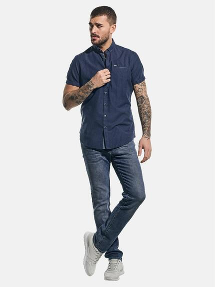 emilio adani Herren Hemd kurzarm Blau 31321 emilio adani Herren Hemd kurzarm Blau 31321