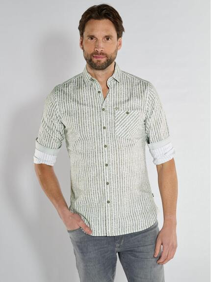 engbers Langarm-Hemd slim fit Khaki