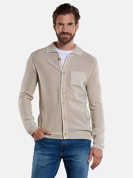 engbers Cardigan strukturiert Braunbeige