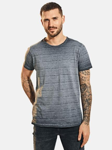 emilio adani T-Shirt Rundhals strukturiert Saphirblau