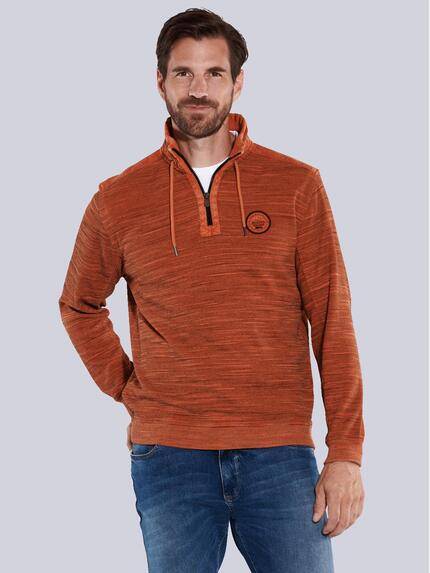 engbers Sweatshirt gestreift Dunkelorange