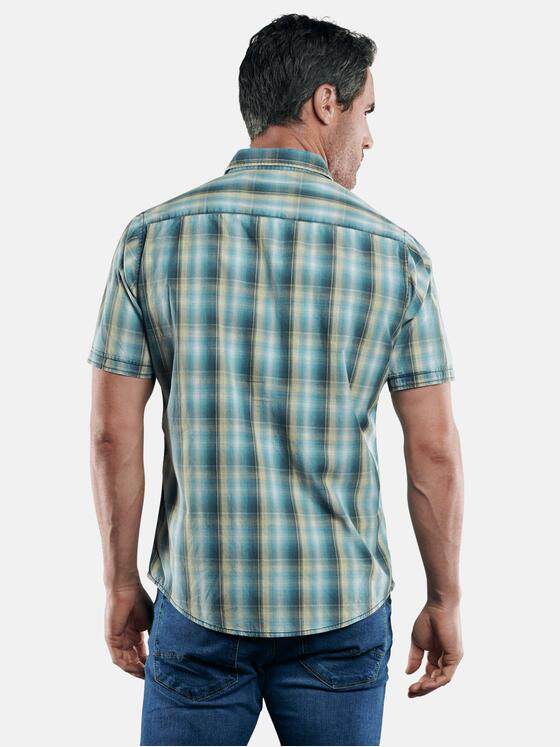 engbers Herren Kariertes Halbarmhemd Limonengelb 29091