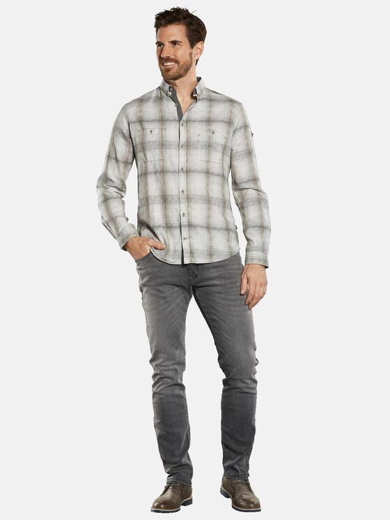 engbers Herren Langarm-Hemd kariert Beige 34257