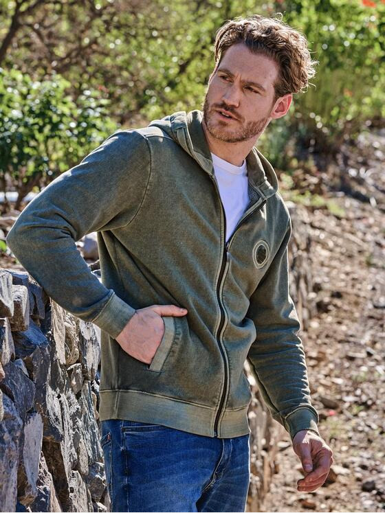 engbers Herren Sweatjacke mit Kapuze Grün 36335