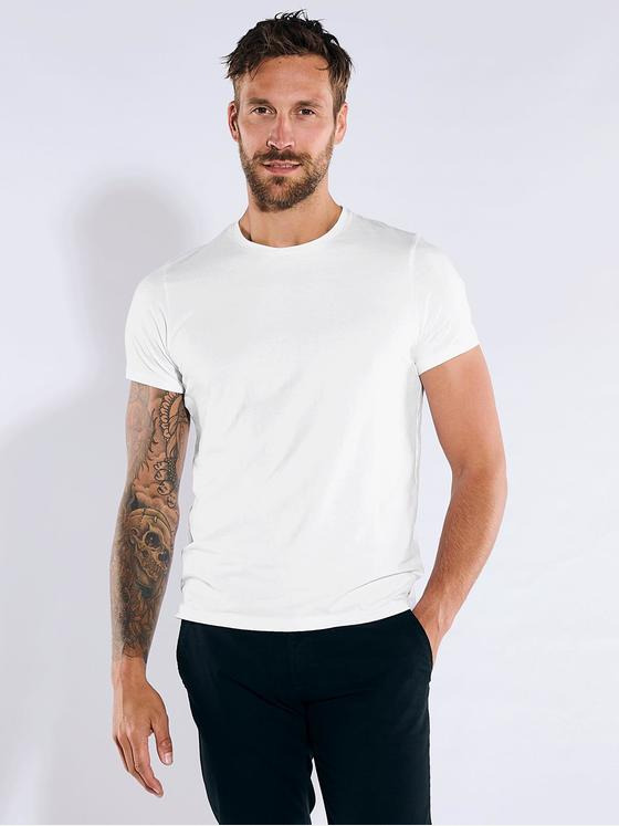emilio adani Herren T-Shirt uni Weiß 36144