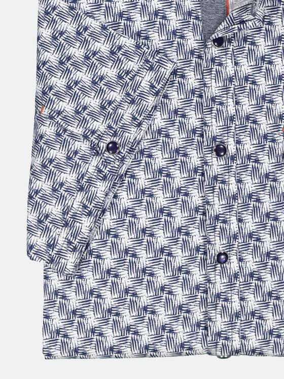 engbers Herren Kurzarm-Hemd gemustert Marineblau 35146