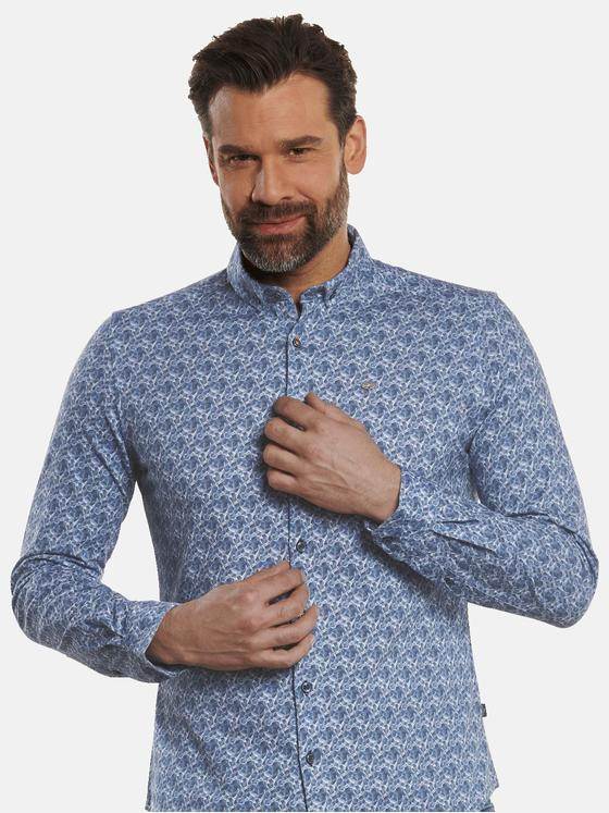 engbers Herren Langarm-Hemd Jersey Brilliantblau 32669