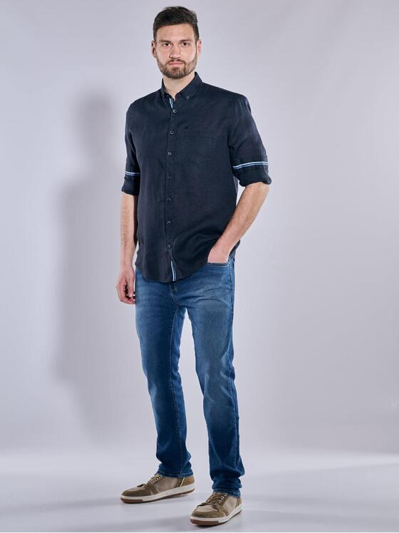 engbers Herren Langarm-Hemd regular Saphirblau 36627